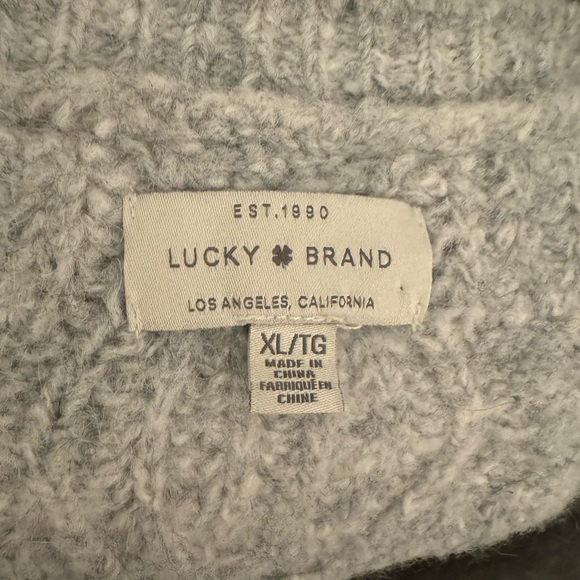 Gray Lucky Brand V-Neck Sweater - Picture 4 of 4